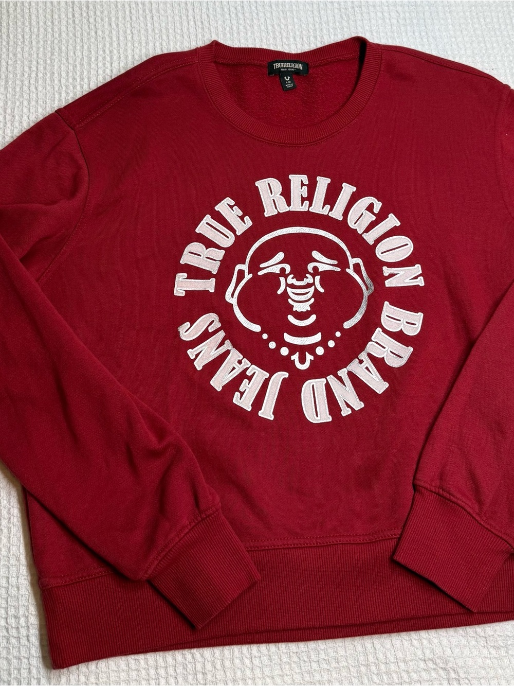 True Religion Women’s Crewneck Sweatshirt in Burgundy